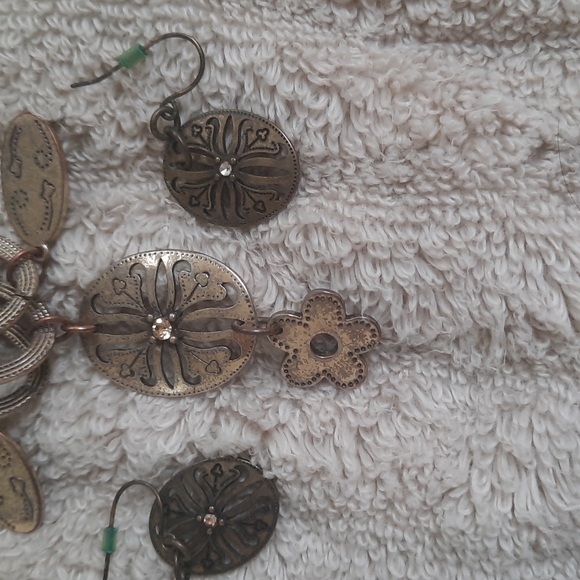 Brasstone bangle necklace and earings - Picture 4 of 4